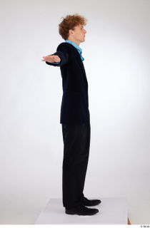 Urien black oxford shoes black suit pants blue long sleeve…
